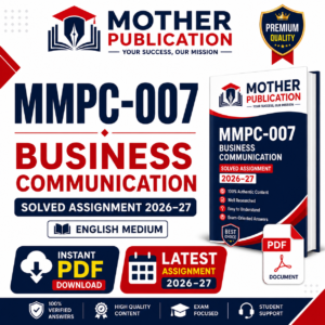 MMPC-007 Solved Assignment 2026-27 in English | Business Communication PDF