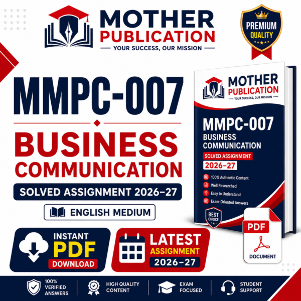 MMPC-007 Solved Assignment 2026-27 in English | Business Communication PDF