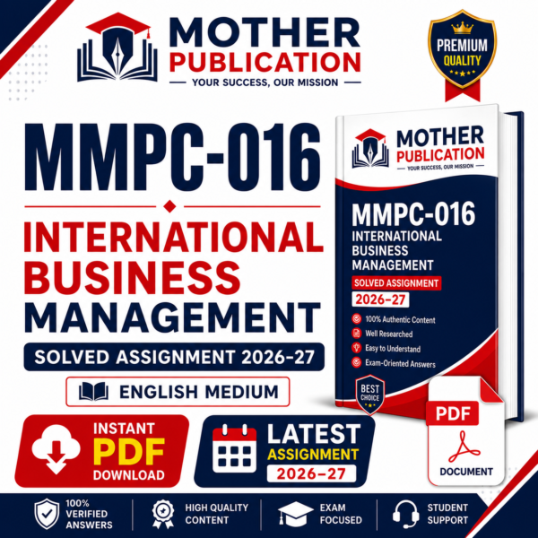 MMPC-016 Solved Assignment 2026-27 in English | International Business Management PDF