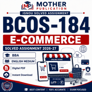 BCOS-184 Solved Assignment 2026-27 in English