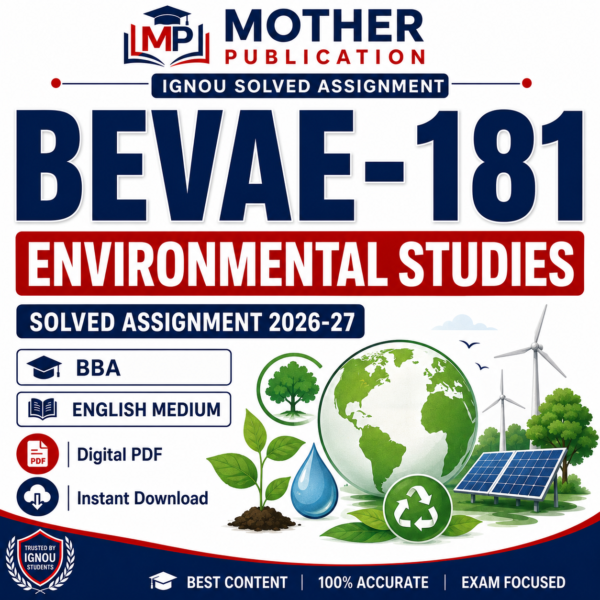 BEVAE-181 Solved Assignment 2026-27 in English