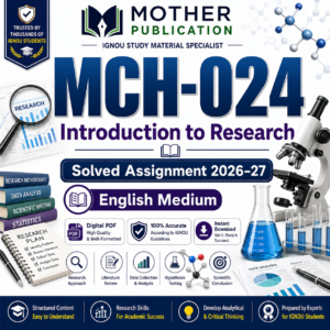 MCH-024 Solved Assignment 2026-27 in English | Introduction to Research