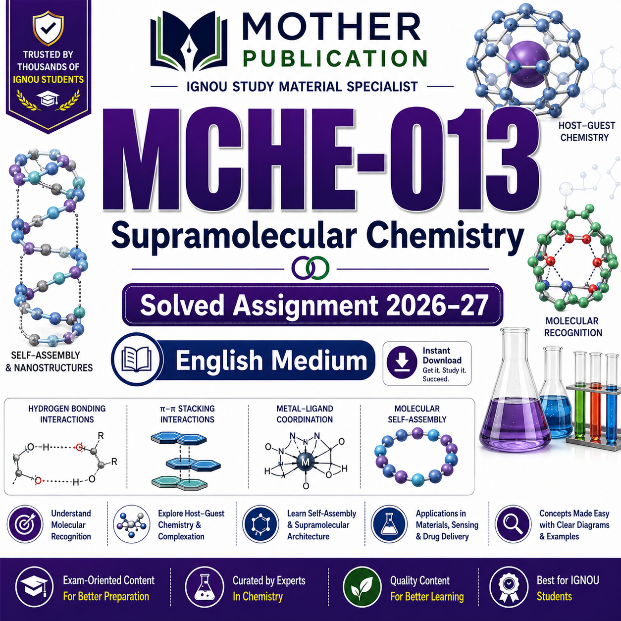 MCHE-013 Solved Assignment 2026-27 in English | Supramolecular Chemistry