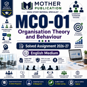 MCO-01 Solved Assignment 2026-27 in English | M.Com