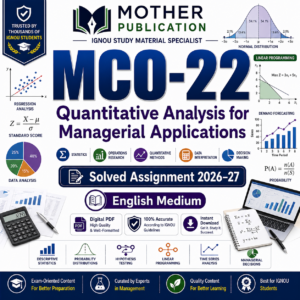 MCO-22 Solved Assignment 2026-27 in English | Quantitative Analysis