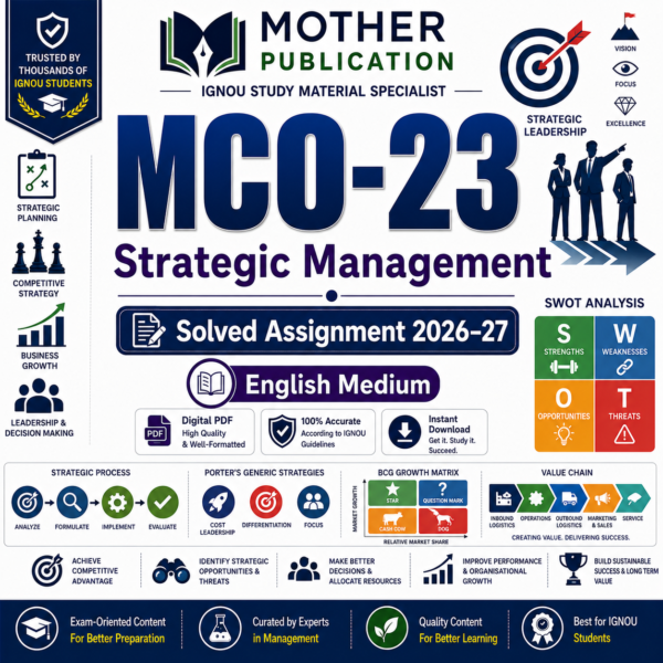 MCO-23 Solved Assignment 2026-27 in English | Strategic Management