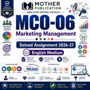 MCO-06 Solved Assignment 2026-27 in English | Marketing Management