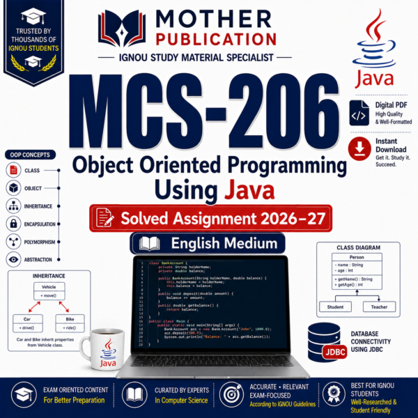 MCS-206 Solved Assignment 2026-27 in English
