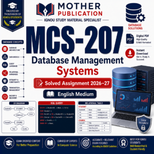 MCS-207 Solved Assignment 2026-27 in English