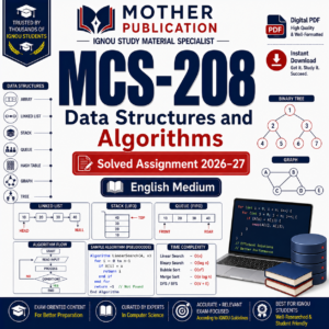 MCS-208 Solved Assignment 2026-27 in English