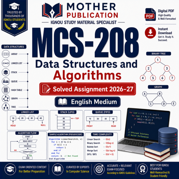 MCS-208 Solved Assignment 2026-27 in English