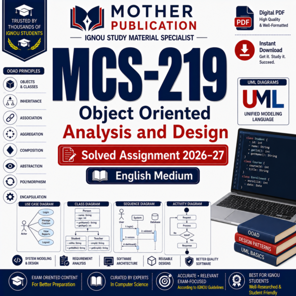 MCS-219 Solved Assignment 2026-27 in English