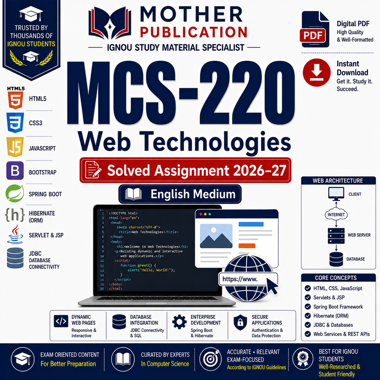 MCS-220 Solved Assignment 2026-27 in English