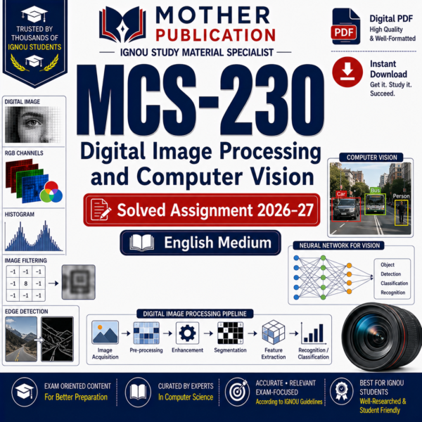 MCS-230 Solved Assignment 2026-27 in English