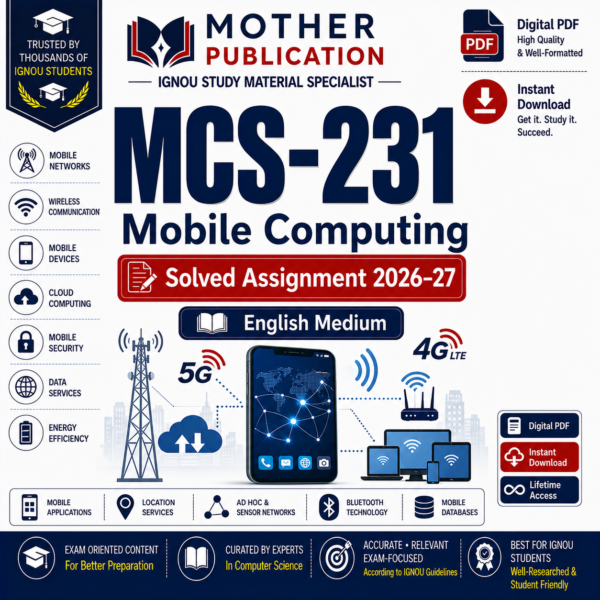 MCS-231 Solved Assignment 2026-27 in English