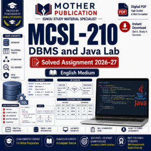 MCSL-210 Solved Assignment 2026-27 in English