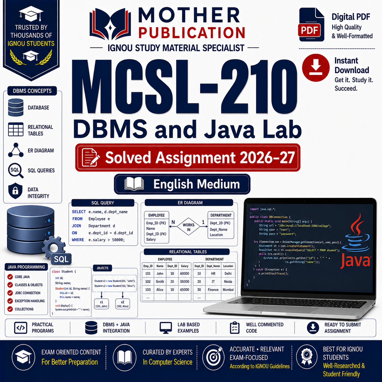 MCSL-210 Solved Assignment 2026-27 in English