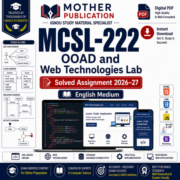 MCSL-222 Solved Assignment 2026-27 in English