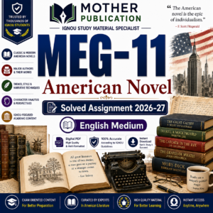 MEG-11 Solved Assignment 2026-27 in English | American Novel