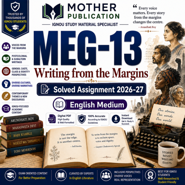 MEG-13 Solved Assignment 2026-27 in English | Writing from the Margins