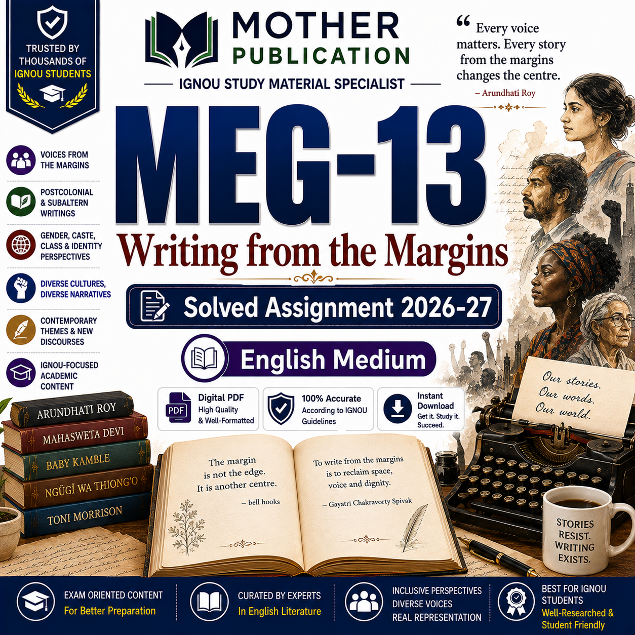 MEG-13 Solved Assignment 2026-27 in English | Writing from the Margins