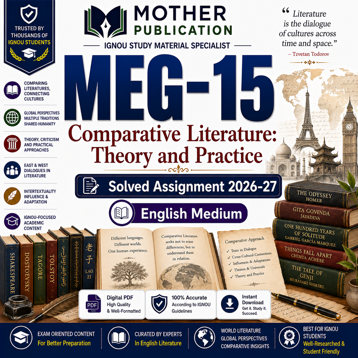 MEG-15 Solved Assignment 2026-27 in English | Comparative Literature