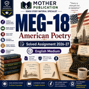 MEG-18 Solved Assignment 2026-27 in English | American Poetry