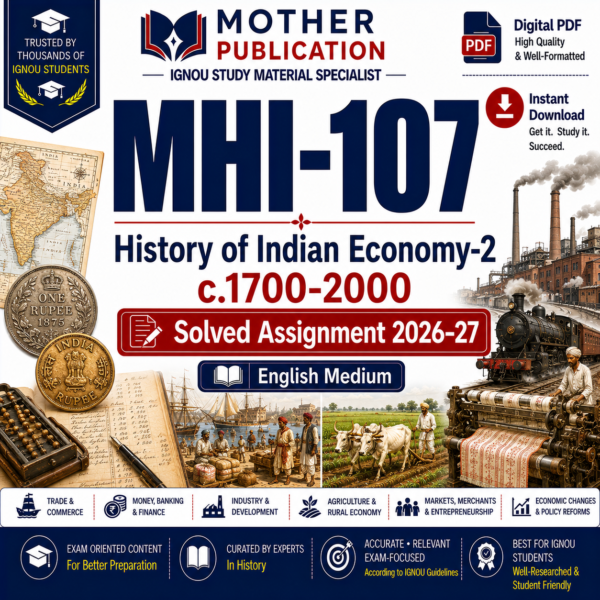 MHI-107 Solved Assignment 2026-27 in English