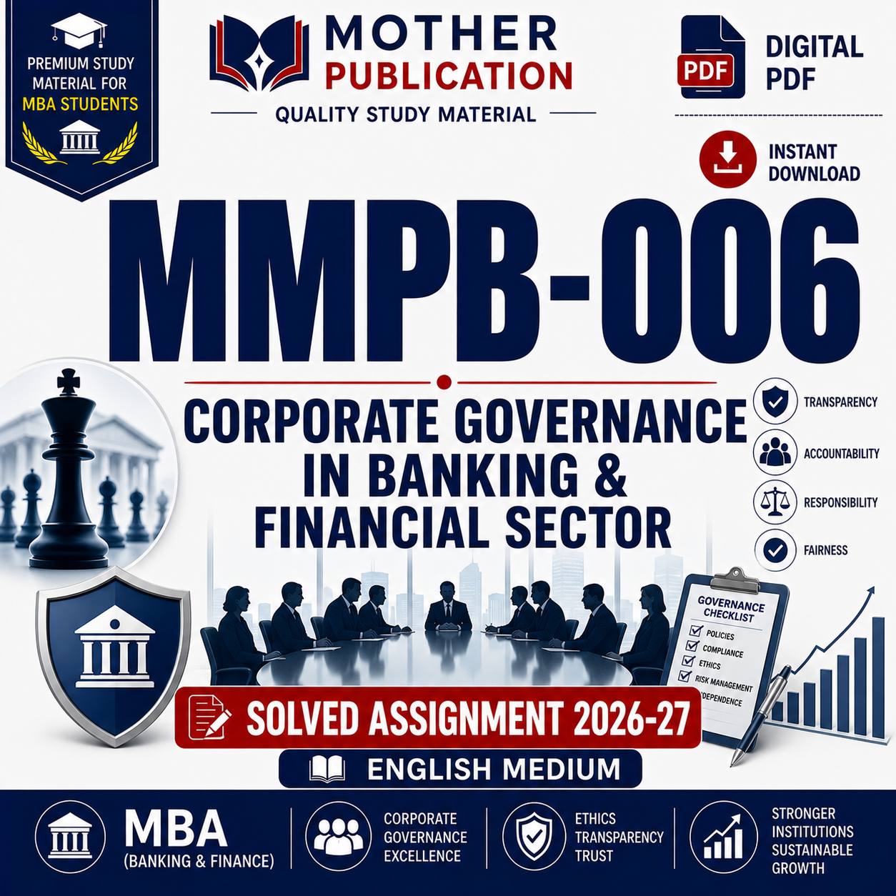 MMPB-006 Solved Assignment 2026-27 in English | Corporate Governance in Banking and Financial Sector