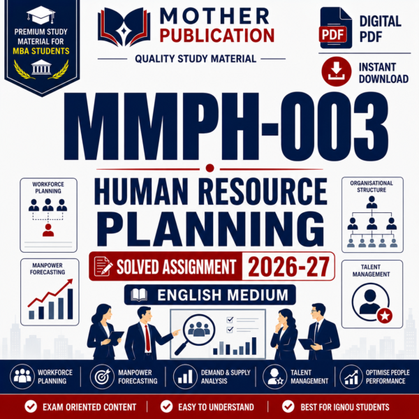 MMPH-003 Solved Assignment 2026-27 in English