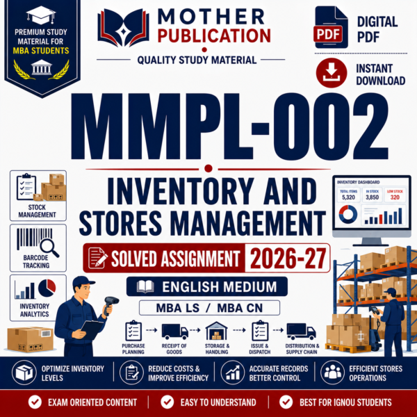 MMPL-002 Solved Assignment 2026-27 in English