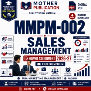 MMPM-002 Solved Assignment 2026-27 in English