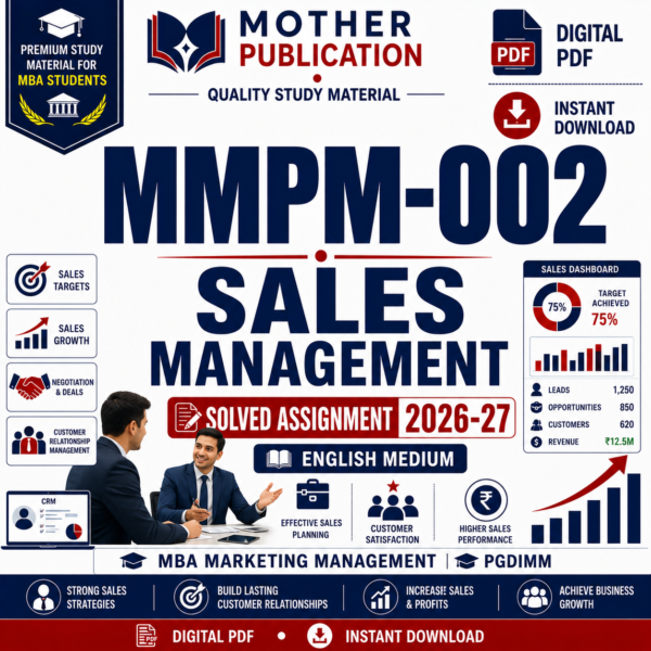 MMPM-002 Solved Assignment 2026-27 in English