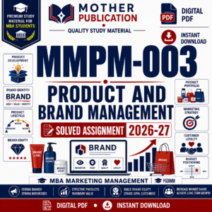 MMPM-003 Solved Assignment 2026-27 in English