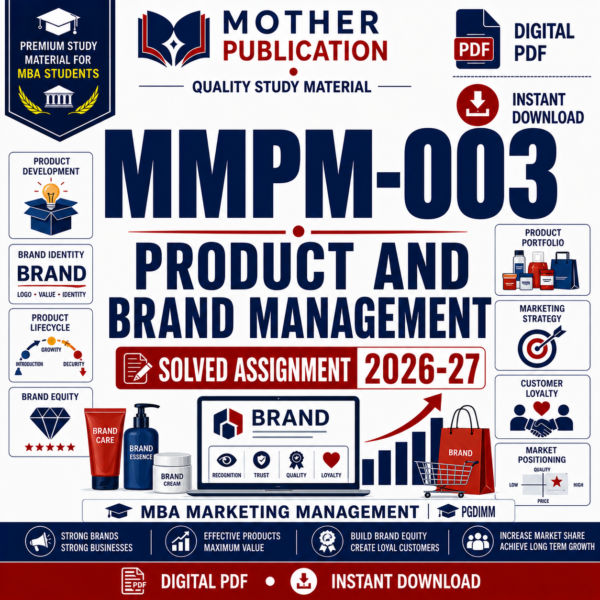 MMPM-003 Solved Assignment 2026-27 in English