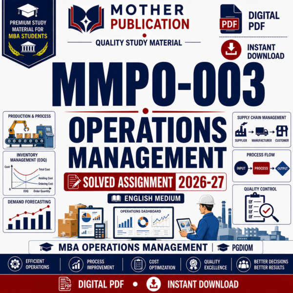 MMPO-003 Solved Assignment 2026-27 in English