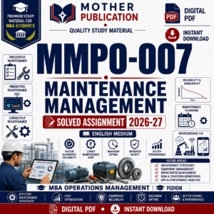 MMPO-007 Solved Assignment 2026-27 in English