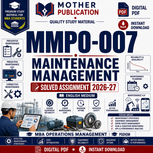 MMPO-007 Solved Assignment 2026-27 in English