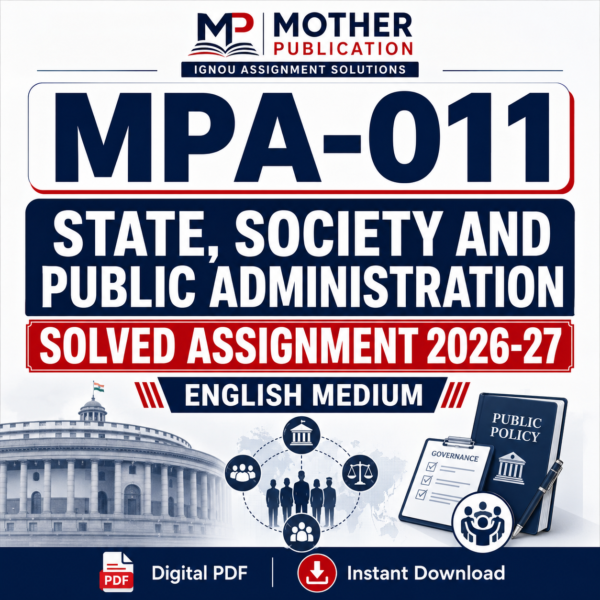 MPA-011 Solved Assignment 2026-27 in English