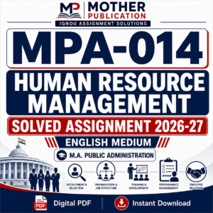 MPA-014 Solved Assignment 2026-27 in English | M.A. Public Administration