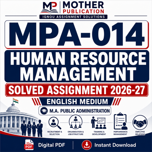 MPA-014 Solved Assignment 2026-27 in English | M.A. Public Administration