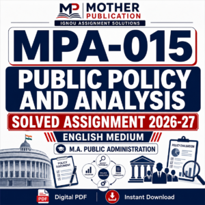 MPA-015 Solved Assignment 2026-27 in English | M.A. Public Administration