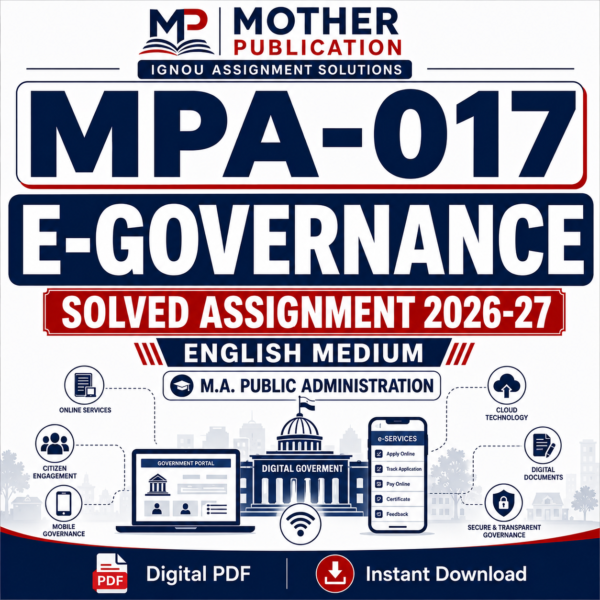 MPA-017 Solved Assignment 2026-27 in English | M.A. Public Administration