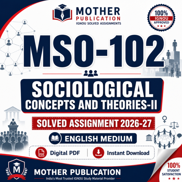 MSO-102 Solved Assignment 2026-27 in English | M.A. Sociology