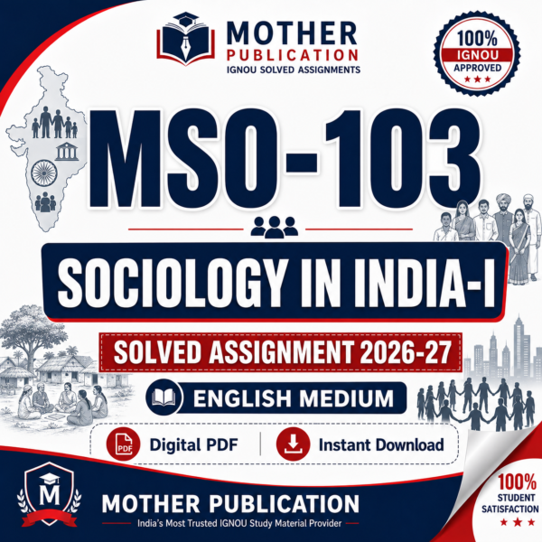 MSO-103 Solved Assignment 2026-27 in English | M.A. Sociology