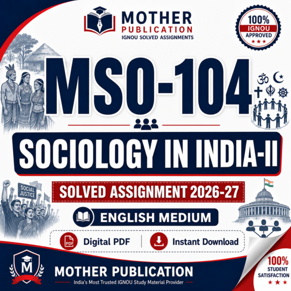 MSO-104 Solved Assignment 2026-27 in English | M.A. Sociology