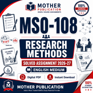 MSO-108 Solved Assignment 2026-27 in English | M.A. Sociology