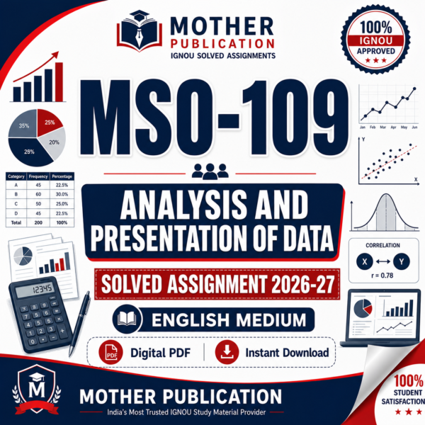 MSO-109 Solved Assignment 2026-27 in English | M.A. Sociology