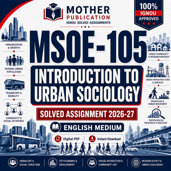 MSOE-105 Solved Assignment 2026-27 in English | M.A. Sociology