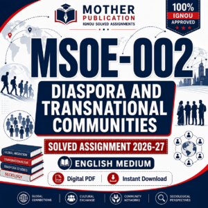 MSOE-002 Solved Assignment 2026-27 in English | M.A. Sociology
